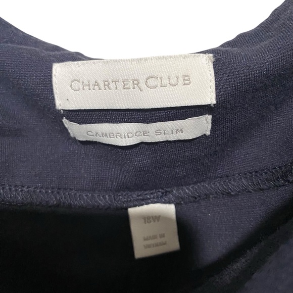 Charter Club Women’s Navy Blue Cambridge Slim Dress Pants Size 18W - Picture 6 of 12